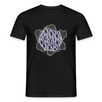 frühstück schäferhund tier kaffeetasse trinken - Männer T-Shirt - Schwarz - Vorne - AI Model Male 178 light (178cm)