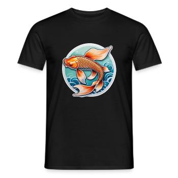 carpe koi - poisson japon - T-shirt homme - noir - Devant - AI Model Male 178 light (178cm)