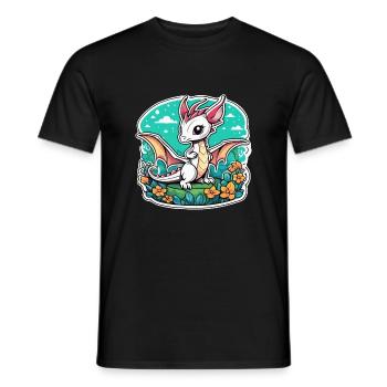 Asiatischer Babydrache - Japan - Chinesisch - Männer T-Shirt - Schwarz - Vorne - AI Model Male 178 light (178cm)