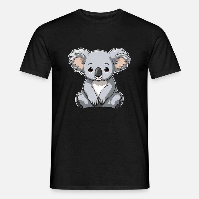 Koala sitzend - Männer T-Shirt - Schwarz