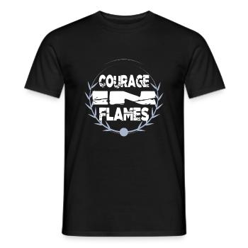 quote strength of character fire truck happy - Men's T-Shirt - black - Front - AI Model Male 178 light (178cm)