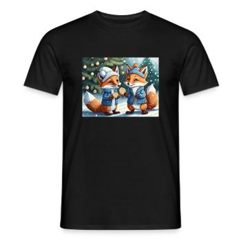 Niedlicher kleiner Teufel Fuchs Alltag – Kekse - Männer T-Shirt - Schwarz - Vorne - AI Model Male 178 light (178cm)