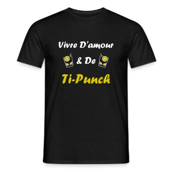 Humoristique Punch alcool picole amour ti Punch - T-shirt homme - noir - Devant - AI Model Male 178 light (178cm)