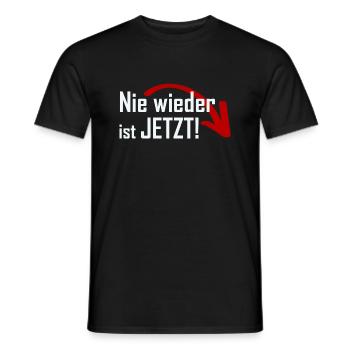 Nie wieder ist JETZT! - Männer T-Shirt - Schwarz - Vorne - AI Model Male 178 light (178cm)
