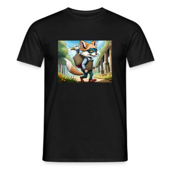 Deutsche Kinderreime illustrierter Comic Backen, Backen - Männer T-Shirt - Schwarz - Vorne - AI Model Male 178 light (178cm)