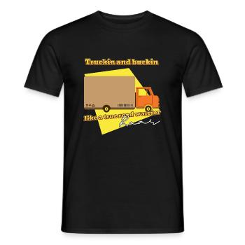 Trucking and buckin - Men's T-Shirt - black - Front - AI Model Male 178 light (178cm)