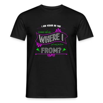 cool happy birthday sayings statement vegetarian - Men's T-Shirt - black - Front - AI Model Male 178 light (178cm)