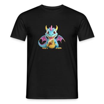 Drachen Monster mit langer Zunge und mit Eis - Männer T-Shirt - Schwarz - Vorne - AI Model Male 178 light (178cm)