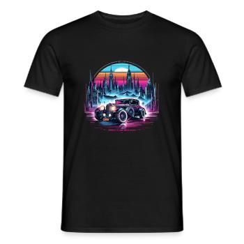Amerikanischer Oldtimer und Sportwagen - Männer T-Shirt - Schwarz - Vorne - AI Model Male 178 light (178cm)