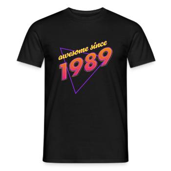 Retro Awesome: Born in '89 - Men's T-Shirt - black - Front - AI Model Male 178 light (178cm)