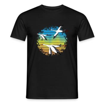 Störche - Männer T-Shirt - Schwarz - Vorne - AI Model Male 178 light (178cm)