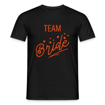 Team Braut Orange Hochzeit Bachelorette Handgeschrieben - Männer T-Shirt - Schwarz - Vorne - AI Model Male 178 light (178cm)