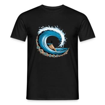 Friedliche Meereswelle mit Surf-Vibes - Männer T-Shirt - Schwarz - Vorne - AI Model Male 178 light (178cm)