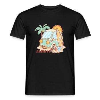 Sommer Vibes See Natur Flora Kunst Blumen Meer - Männer T-Shirt - Schwarz - Vorne - AI Model Male 178 light (178cm)