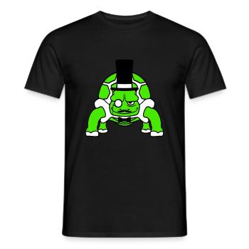 Mr. Turtle Sir Mr. Gentleman Empire Top Hat - Men's T-Shirt - black - Front - AI Model Male 178 light (178cm)