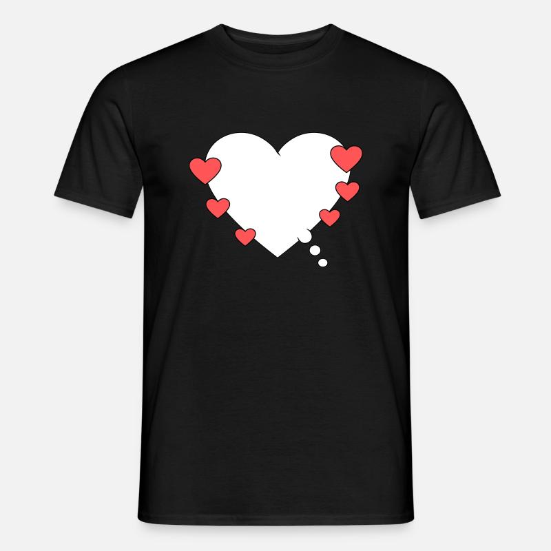 Denkblase mit Herz - Männer T-Shirt - Schwarz