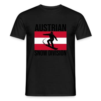 Austrian Snow Division Snowboard Tee - Männer T-Shirt - Schwarz - Vorne - AI Model Male 178 light (178cm)