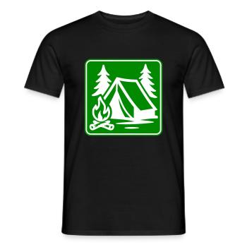 Camping Zelt Symbol - Männer T-Shirt - Schwarz - Vorne - AI Model Male 178 light (178cm)