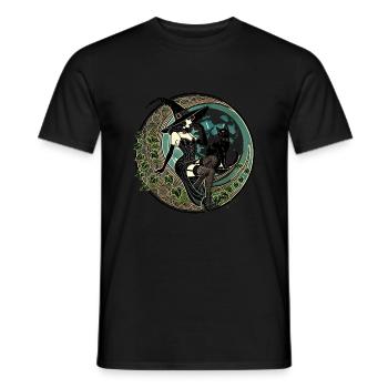 Pin-up sorcière d’Halloween - Spooky Retro Glam Design - T-shirt homme - noir - Devant - AI Model Male 178 light (178cm)