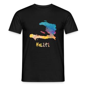 Haitian Watercolor Country - Men's T-Shirt - black - Front - AI Model Male 178 light (178cm)