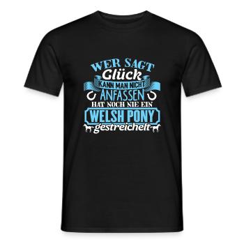 WELSH-PONY - Glück zum anfassen - Männer T-Shirt - Schwarz - Vorne - AI Model Male 178 light (178cm)