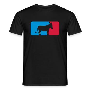 button sport logo cool esel pferd pony klein packe - Männer T-Shirt - Schwarz - Vorne - AI Model Male 178 light (178cm)