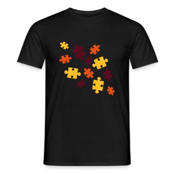 buntes puzzle muster teil puzzlespiel puzzleteil p - Männer T-Shirt - Schwarz - Vorne - AI Model Male 178 light (178cm)