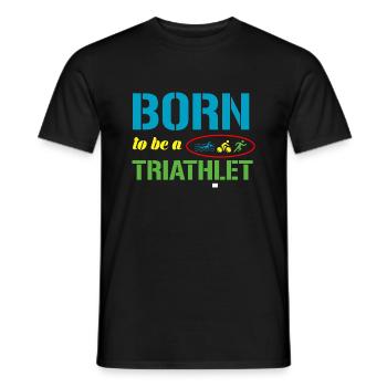 Triathlon - Men's T-Shirt - black - Front - AI Model Male 178 light (178cm)