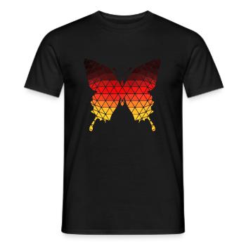 rouge blanc bleu allemagne papillon - T-shirt homme - noir - Devant - AI Model Male 178 light (178cm)