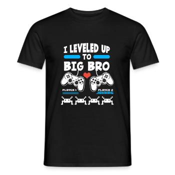 I Leveled Up To Big Bro - Männer T-Shirt - Schwarz - Vorne - AI Model Male 178 light (178cm)