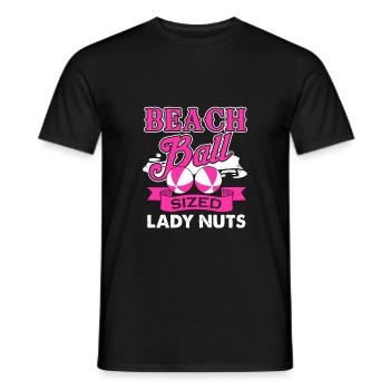 Beach Ball Sized Lady Nuts - Summer Gift Idea - Men's T-Shirt - black - Front - AI Model Male 178 light (178cm)