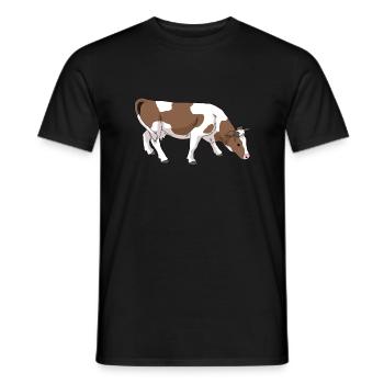Kuh mit braunen Flecken - Männer T-Shirt - Schwarz - Vorne - AI Model Male 178 light (178cm)
