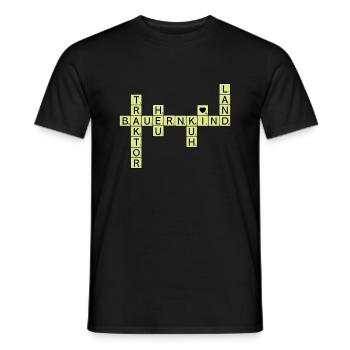 Schriftzug Bauernkind Traktor Heu Kuh Buchstaben - Männer T-Shirt - Schwarz - Vorne - AI Model Male 178 light (178cm)