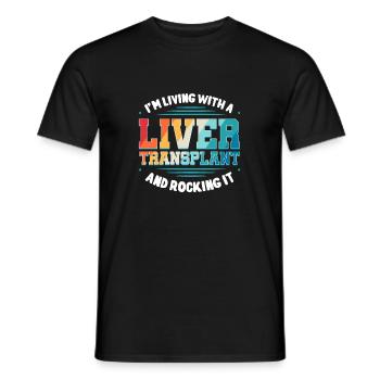 Je vis avec une greffe de foie - T-shirt homme - noir - Devant - AI Model Male 178 light (178cm)