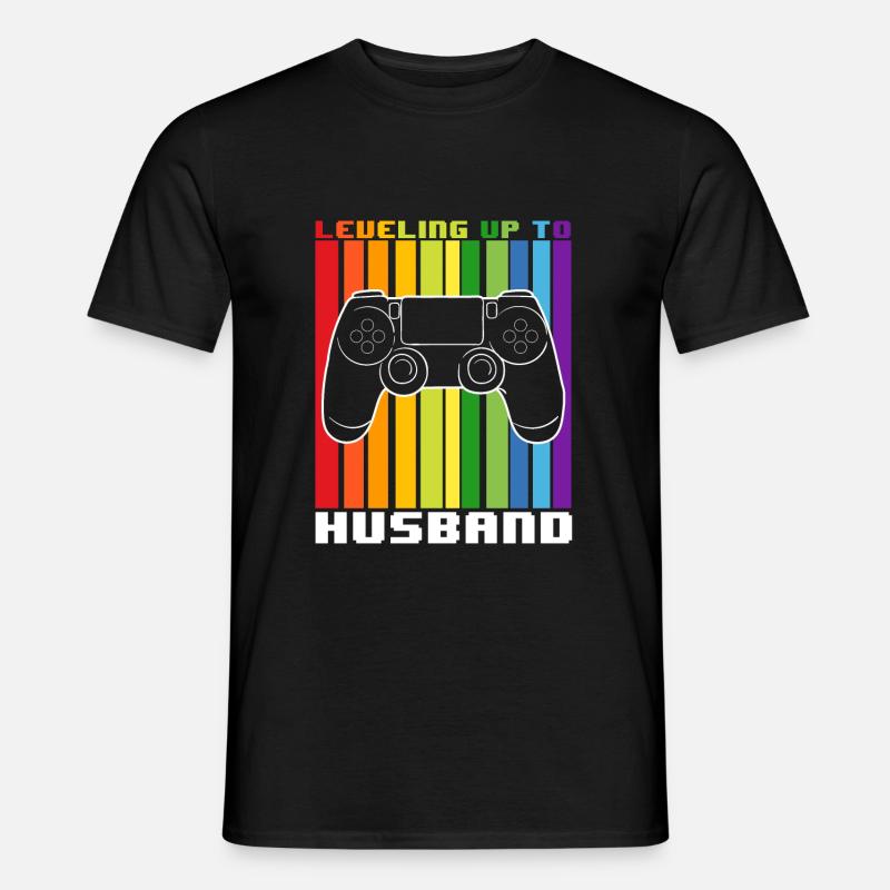 Leveling Up To Husband - Männer T-Shirt - Schwarz