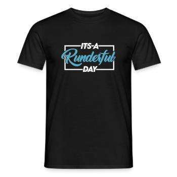 Its a Runderful Day motivational phrase word game - Men's T-Shirt - black - Front - AI Model Male 178 light (178cm)