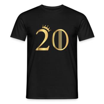 20 ans - T-shirt homme - noir - Devant - AI Model Male 178 light (178cm)