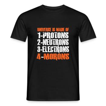 Proton Neutron Electron Moron Univers Atoms - T-shirt homme - noir - Devant - AI Model Male 178 light (178cm)