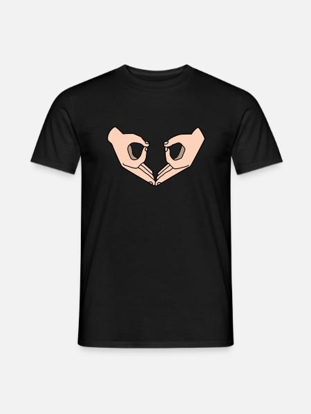 Hand Brille Eule - Männer T-Shirt - Schwarz