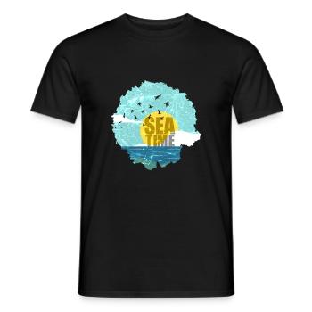 Sea Time Ocean Sun Beach Bateau aquatique Nager - T-shirt homme - noir - Devant - AI Model Male 178 light (178cm)