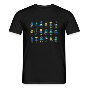Petits robots, drôles de petits robots - T-shirt homme - noir - Devant - AI Model Male 178 light (178cm)