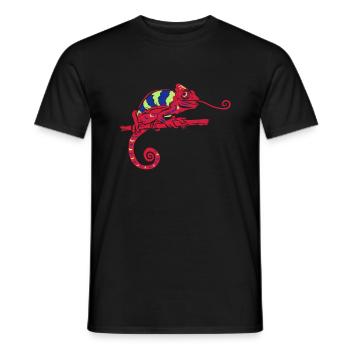 chamaeleon - Männer T-Shirt - Schwarz - Vorne - AI Model Male 178 light (178cm)