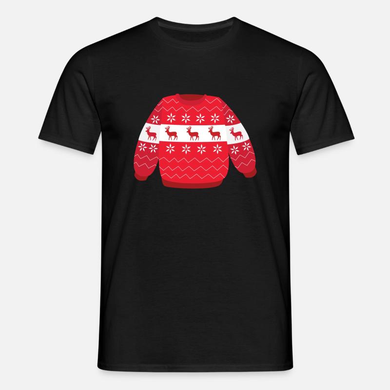 Weihnachts Pullover - Männer T-Shirt - Schwarz