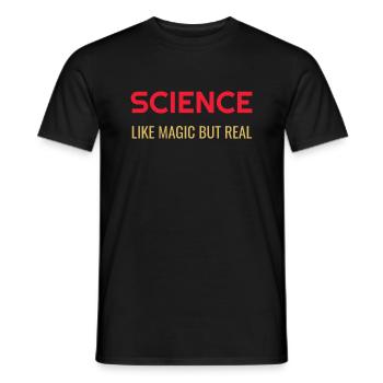 La science comme la magie mais réelle - T-shirt homme - noir - Devant - AI Model Male 178 light (178cm)