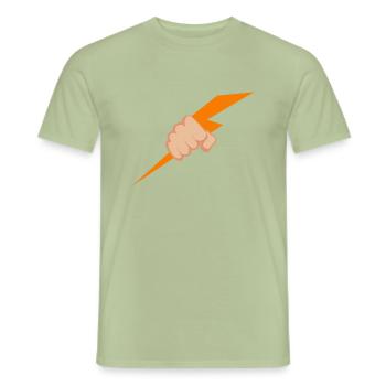 Foudre de main - T-shirt homme - vert sauge - Devant - AI Model Male 178 light (178cm)