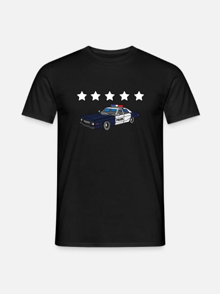 5-stjernet politibil GTA Eftersøgt - Mænd T-shirt - sort