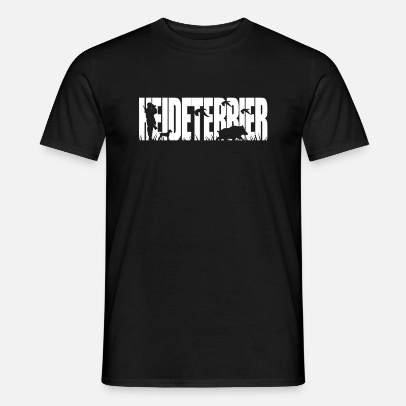 HEIDETERRIER Jagdhund Jagdhunde Wilsigns - Männer T-Shirt - Schwarz