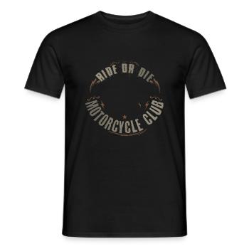 ride or die motorcycle club logo embleme biker - Männer T-Shirt - Schwarz - Vorne - AI Model Male 178 light (178cm)