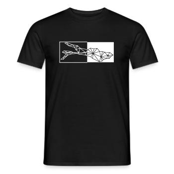 Bodensee | Polygon | Weiss - Männer T-Shirt - Schwarz - Vorne - AI Model Male 178 light (178cm)