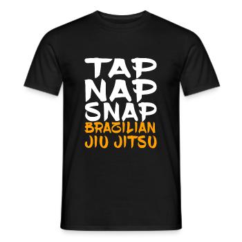 Tap Nap Snap Brazilian Jiu Jitsu - Männer T-Shirt - Schwarz - Vorne - AI Model Male 178 light (178cm)